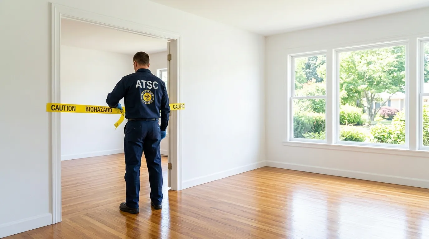 Certified biohazard cleanup crew performing Decomposition Cleanup in Odessa